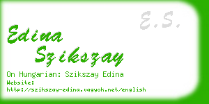 edina szikszay business card